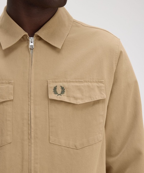 FRED PERRY ツイルジップオーバーシャツ セール】Twill Zip-Through Overshirt／ツイルジップオーバー