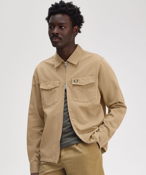 FRED PERRY ツイルジップオーバーシャツ セール】Twill Zip-Through Overshirt／ツイルジップオーバー