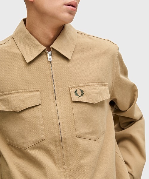 FRED PERRY ツイルジップオーバーシャツ セール】Twill Zip-Through Overshirt／ツイルジップオーバー
