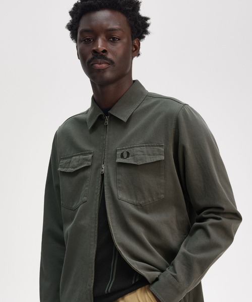 FRED PERRY（フレッドペリー） シャツ Twill Zip-Through Overshirt