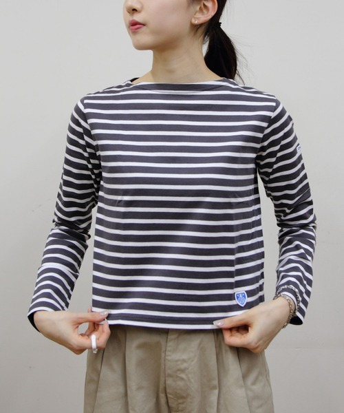 ファッションの ORCIVAL tシャツ ボートネックロング ORCIVAL/オーシバル トップス