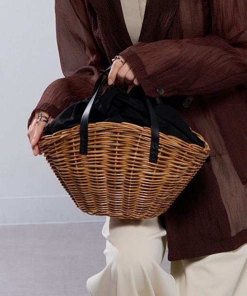 The Bagmati かごバッグ カゴバッグ 「BAGMATI」アラログ×レザー