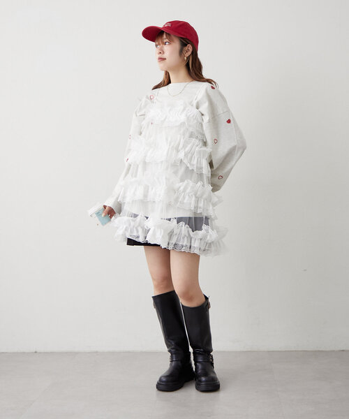 w closet レースティアードキャミ オフホワイト w closet ワンピース レースティアードキャミ : ZOZOTOWN Yahoo