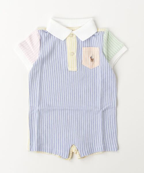 新品未使用品Ralph Lauren ベア刺繍 オックスフォード生地エプロン RALPH LAUREN BABY ストライプド オックスフォード メッシュ