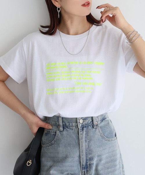 Riberry tシャツ 手書き風ロゴ刺繍デザインTシャツ レディース