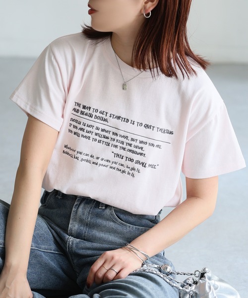 tシャツ ライティングロゴ刺しゅうTシャツ レディース 予約]デザインロゴ刺繍Tシャツ/オフホワイト – Lumier