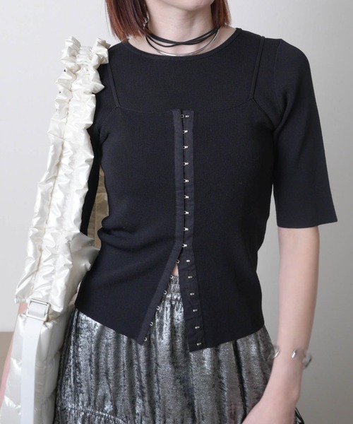 【美品】Offen 39 オッフェン スカラップ ポインテッド　ネイビー　ニット 013401714_c883_a002_pm.jpg