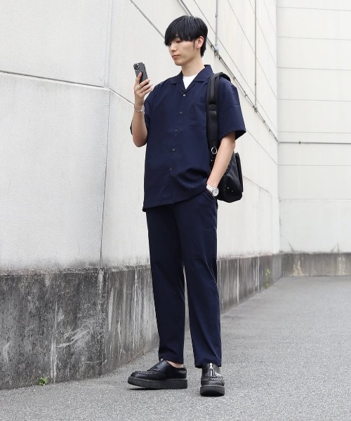 ikka パンツ 「イージーケア／セットアップ対応」Reflax(R