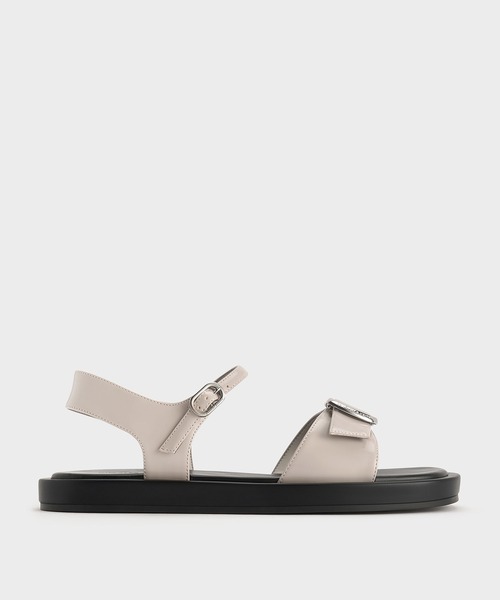 CHARLES ＆ KEITH サンダル バックル フラットフォームサンダル
