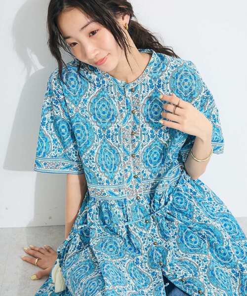 【美品】未使用 アラベスク柄 ワンピース CRAFT STANDARD BOUTIQUE ワンピース インド綿アラベスク柄
