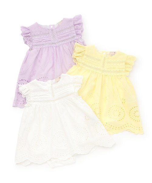 ベビー服 ロンパース 「リンク」オーバーレースOPロンパース | petit main | 14
