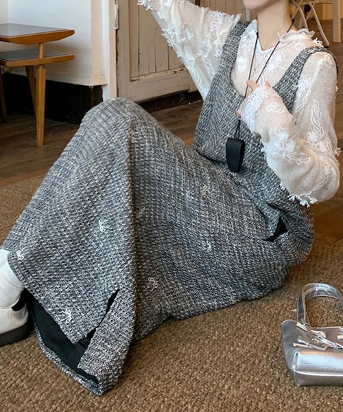 「aimoha」 サロペットスカート SMALL グレー レディース_画像5