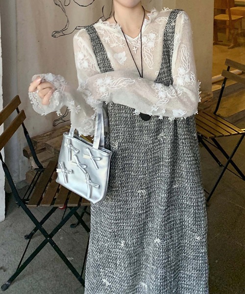 「aimoha」 サロペットスカート SMALL グレー レディース_画像7