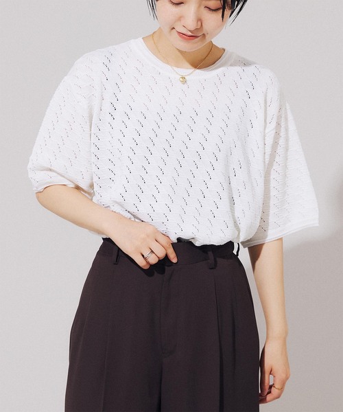 「B.C STOCK」 「SIMPLICITEPLUS」半袖ニット LARGE イエロー メンズ