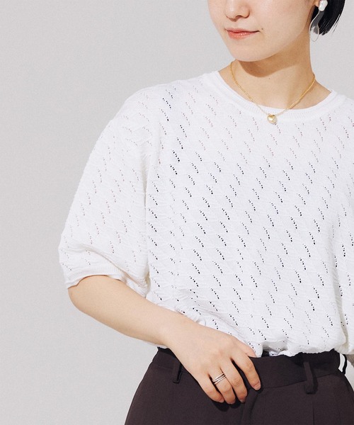 「B.C STOCK」 「SIMPLICITEPLUS」半袖ニット LARGE イエロー メンズ