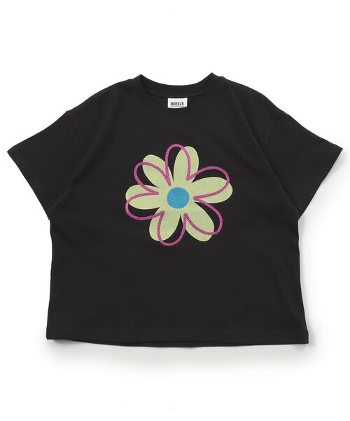 BREEZE（ブリーズ） tシャツ 「ジュニア対応」ビックフラワー刺繍T