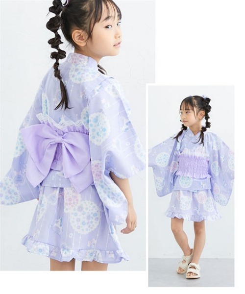浴衣 2WAY浴衣ドレス（浴衣上下＋作り帯） キッズ 子供 女の子