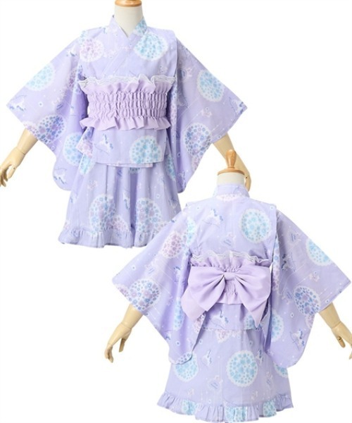 浴衣 2WAY浴衣ドレス（浴衣上下＋作り帯） キッズ 子供 女の子
