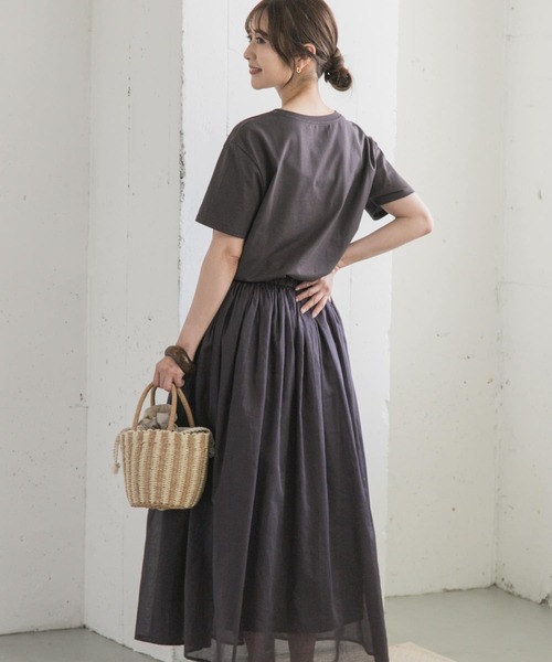 URBAN RESEARCH DOORS チャコール ワンピース URBAN RESEARCH DOORS ワンピース 「UR TECH」ボイルカット