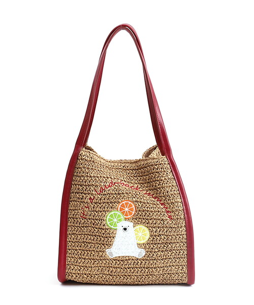 COOCO（クーコ） かごバッグ カゴバッグ アニマル刺繍ペーパーバッグ