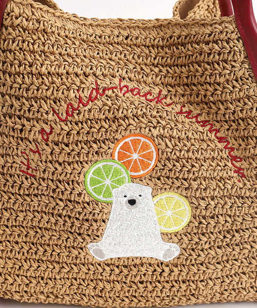 COOCO（クーコ） かごバッグ カゴバッグ アニマル刺繍ペーパーバッグ