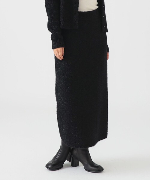 【新品タグ付】BEAMS ロングタイトスカート ブラック B：MING by BEAMS（ビーミング by ビームス） ロング スカート ラメ