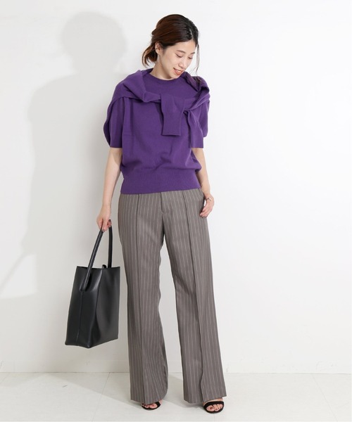 ENFOLD ハードコンパクト裏毛 デコラプルオーバー スウェット 黒