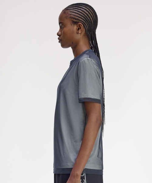 FRED PERRY tシャツ Mesh Overlay T-Shirt／メッシュ