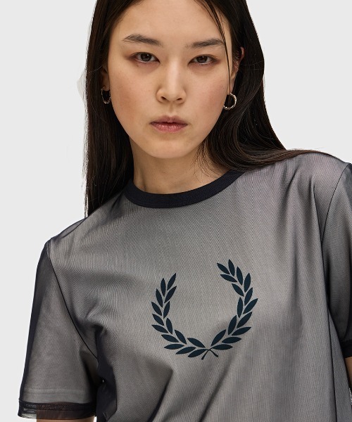 FRED PERRY tシャツ Mesh Overlay T-Shirt／メッシュ