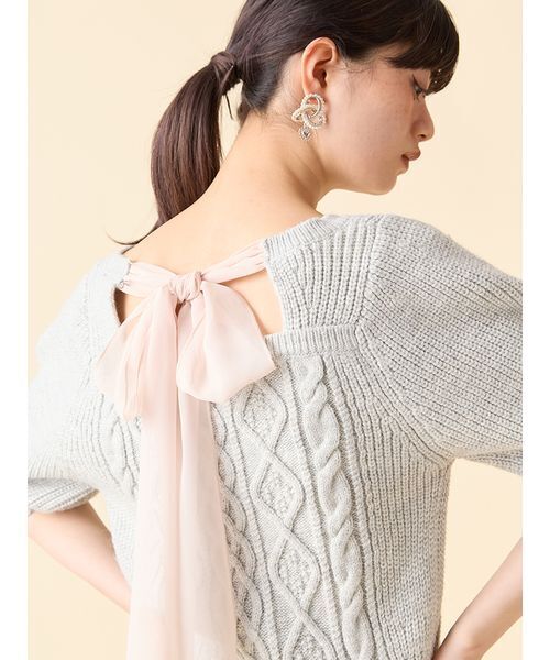 Lily Brown - リリーブラウンL.B CANDY STOCK 刺繍ニットプルオーバー LILY BROWN ニット セーター 「L.B CANDY STOCK」シフォンリボン