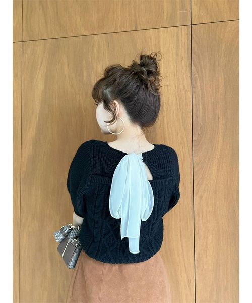 LILY BROWN ニット セーター 「L.B CANDY STOCK」シフォンリボン