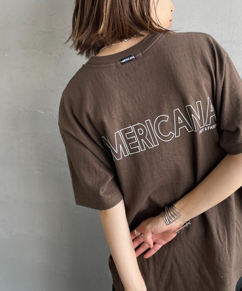AMERICANA（アメリカーナ） tシャツ 半袖 バックプリント フロッキー