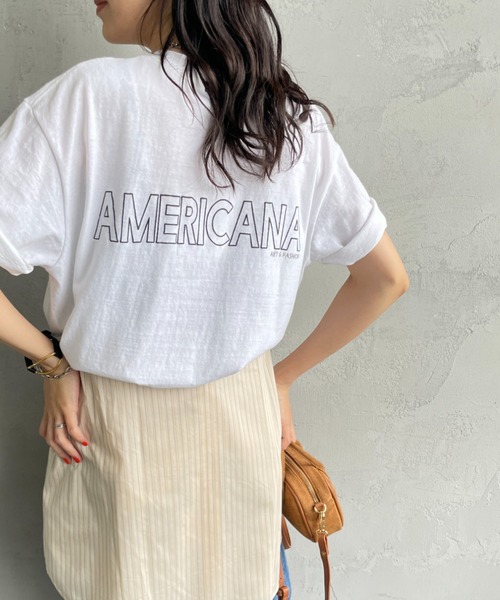 【タグ付き未使用】バックロゴTシャツアメリカーナAMERICANA白綿100% FREAK'S STORE tシャツ Americana × STORE/アメリカーナ 別注