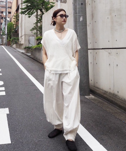 ETRE TOKYO コットンシルクカーヴィーパンツ ETRE TOKYO パンツ コットンシルクカーヴィーパンツ レディース