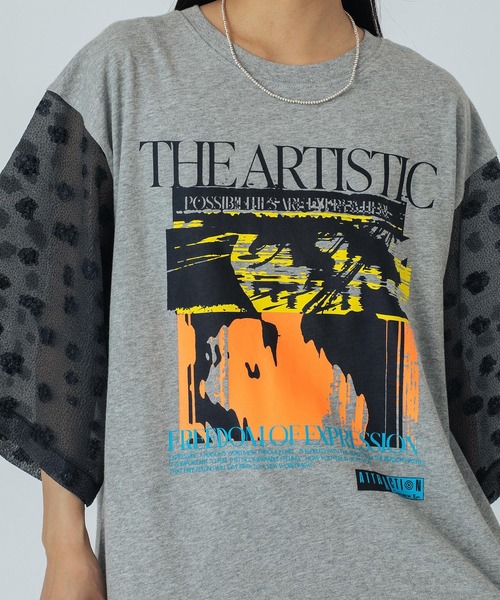 OKIRAKU（オキラク） tシャツ (OKIRAKU×ROSEBUD)FLOWER SLEEVE GRAPHIC