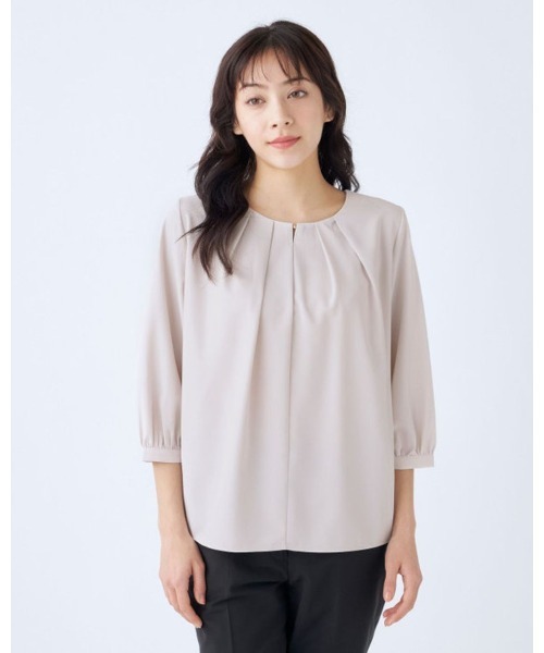 SUIT SELECT ブラウス シャツ 「7分袖」前後2WAYクルーネック