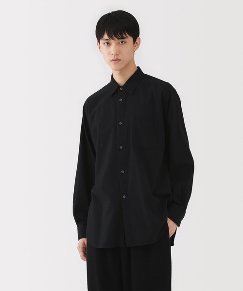 新品未使用品‼️ ⭐️MUJI Labo ⭐️黒 レギュラーカラーシャツ L size MUJI Labo シャツ 「MUJI Labo」紳士 起毛ヘリンボーンレギュラー