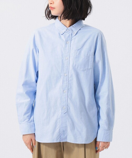 【新品未使用】BEAMS GOLF レディース ボタンダウンシャツ 長袖 SAX BEAMS BOY（ビームス ボーイ） ブラウス シャツ オックスフォード