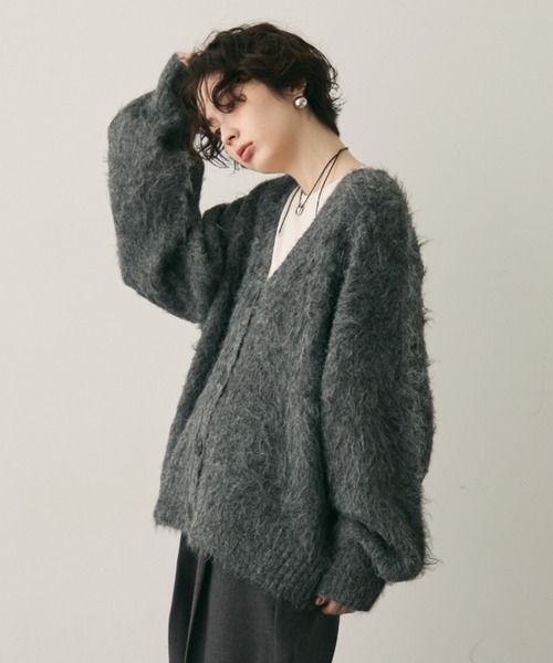 Trish（トリッシュ） カーディガン 「ウール混」イエティシャギーV
