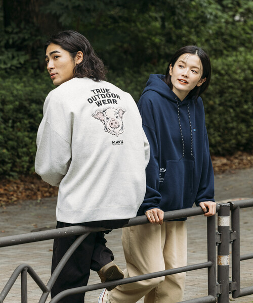 パーカー 限定展開 KAVU×FREAK'S STORE/カブー 別注 ビッグシルエット ワンポイント刺繍 プルオーバー パーカー / フーディ メン | FREAK'S STORE | 24