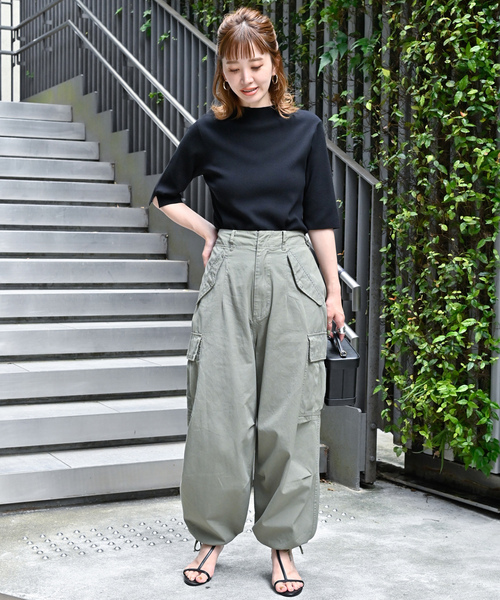 「B.C STOCK」 「Simplicite」半袖ニット FREE アイボリー レディース_画像2