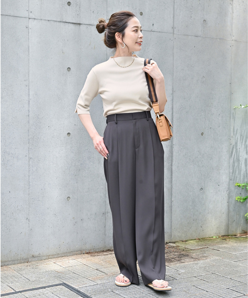 「B.C STOCK」 「Simplicite」半袖ニット FREE アイボリー レディース_画像9