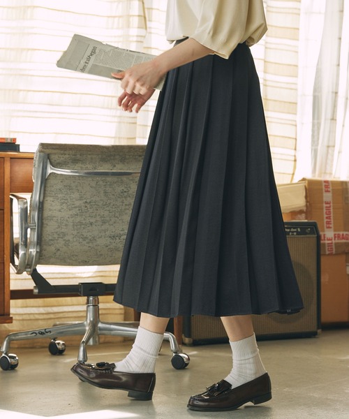 MONO-MART LADY'S」 プリーツスカート FREE ブラック レディース