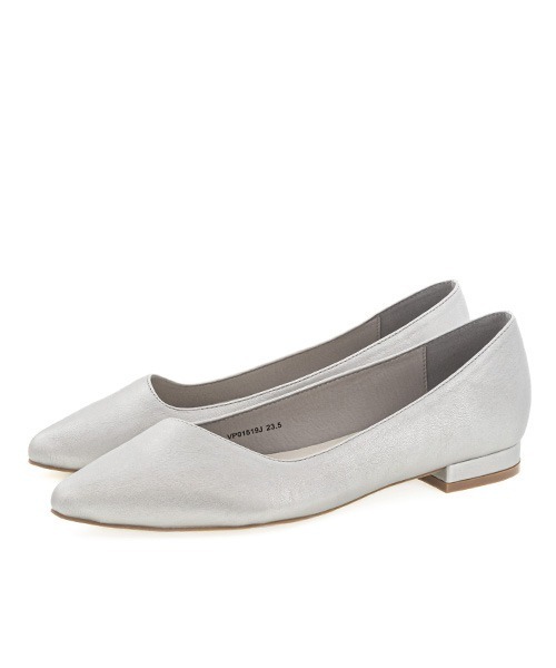 「A de Vivre」 フラットパンプス 22.5 シルバー レディース_画像8