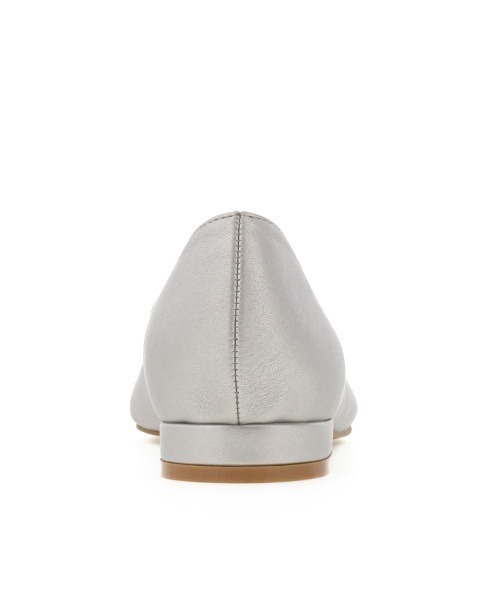 「A de Vivre」 フラットパンプス 22.5 シルバー レディース_画像9