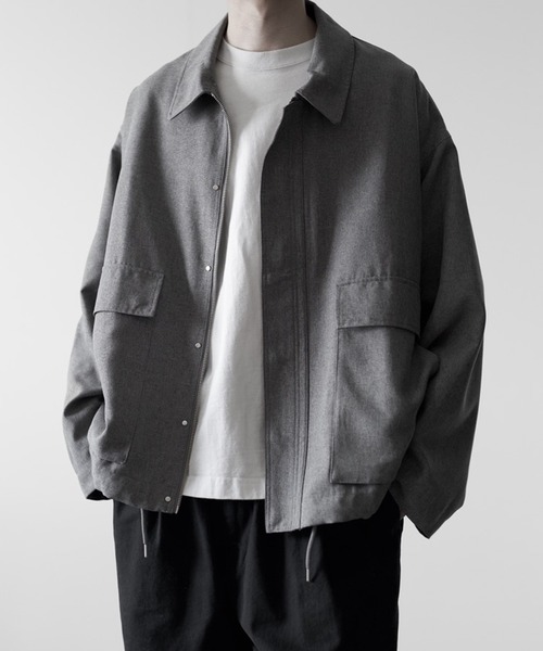 「RUUBON」 ジップアップブルゾン M グレー メンズ_画像2