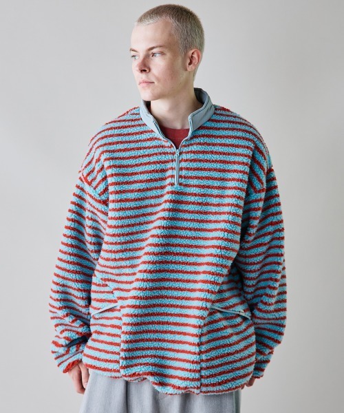 rehacer ブルゾン アウター : Border Boa Pull Jacket / ボーダープル