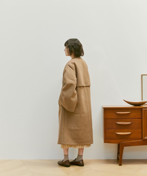 「moi tytto」 ノーカラーコート SMALL ブラウン レディース_画像8