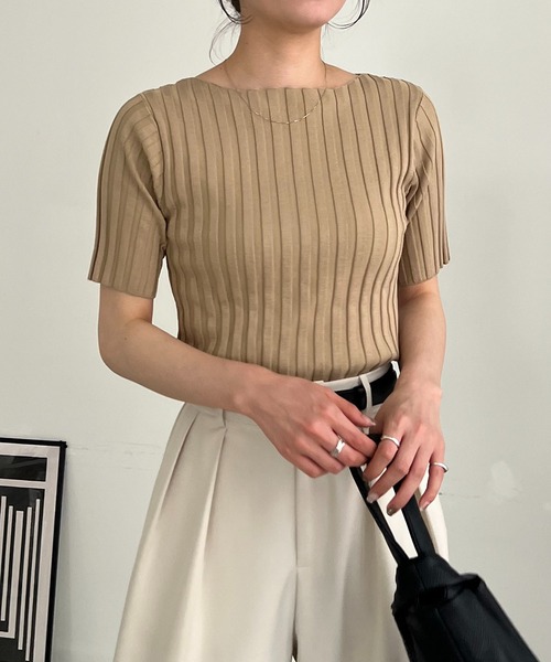 「CAPRICIEUX LE'MAGE」 半袖ニット FREE オフホワイト レディース_画像2