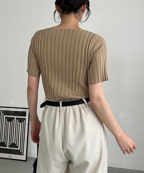 「CAPRICIEUX LE'MAGE」 半袖ニット FREE オフホワイト レディース_画像4